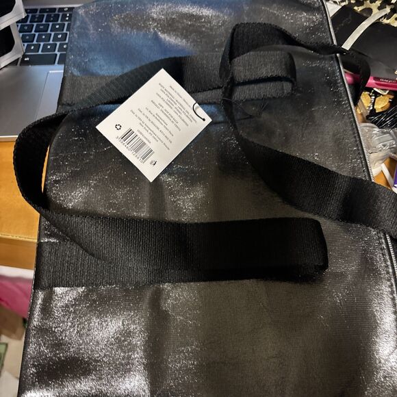 COACH FRAGRANCE TOTE BAG DARK GRAY SLIVER SHINY Zippered PROMO NEW W/Tags - Picture 4 of 4